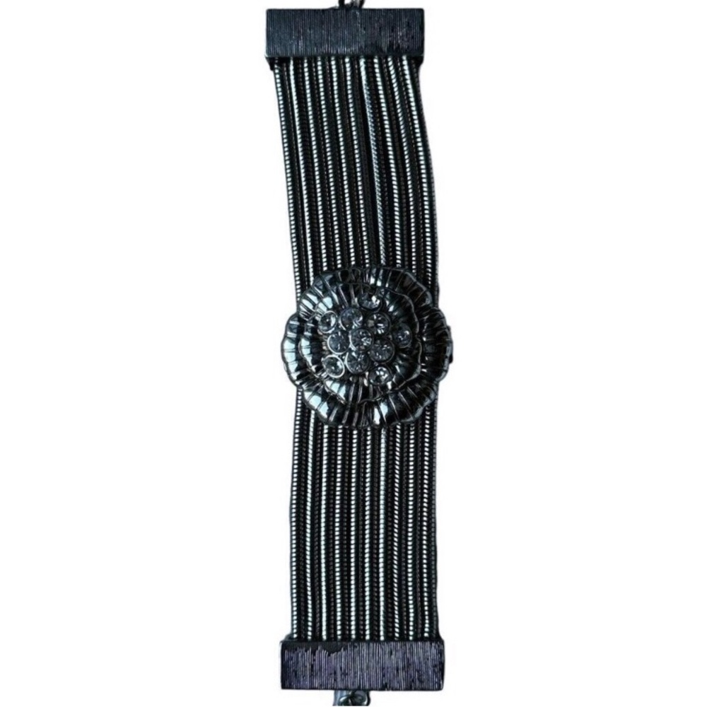 Black and Silver Elastic Bracelet